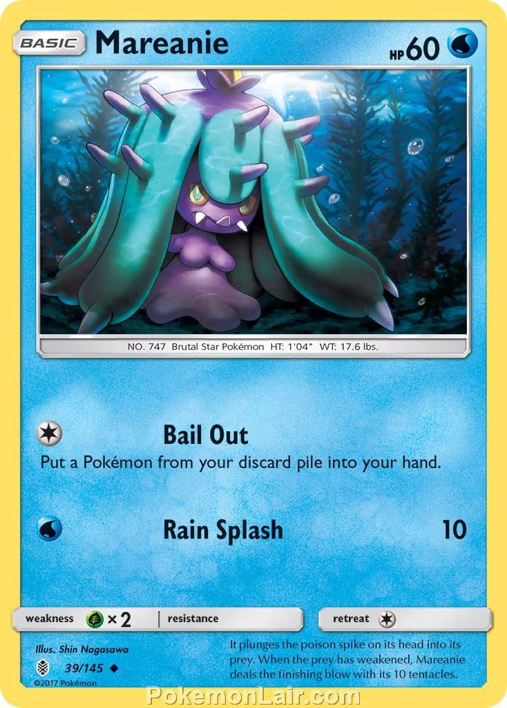 2017 Pokemon Trading Card Game Guardians Rising Price List – 39 Mareanie
