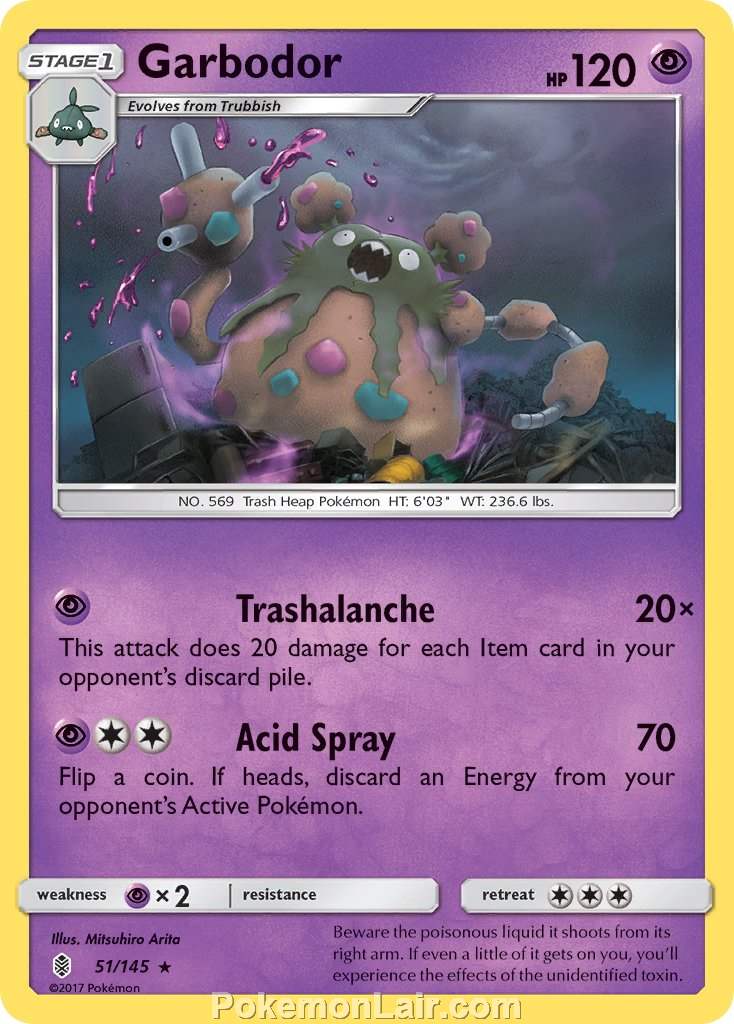 2017 Pokemon Trading Card Game Guardians Rising Price List – 51 Garbodor