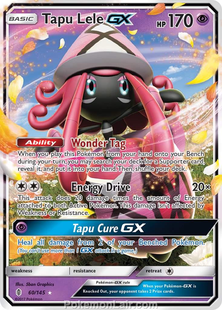 2017 Pokemon Trading Card Game Guardians Rising Price List – 60 Tapu Lele GX