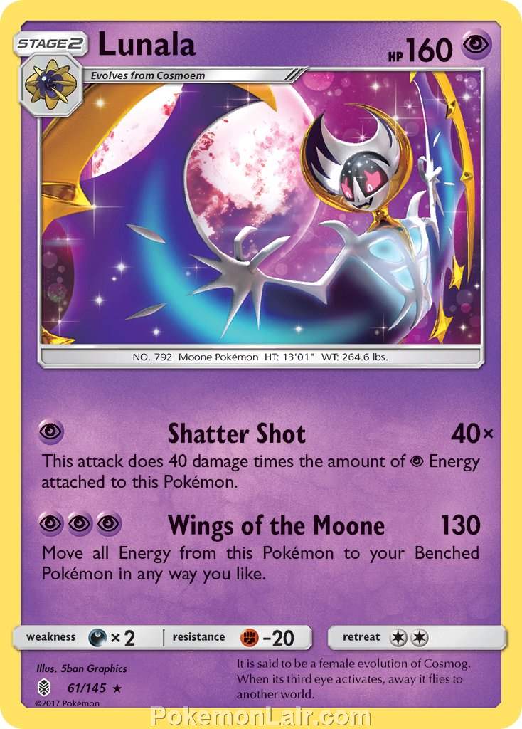 2017 Pokemon Trading Card Game Guardians Rising Price List – 61 Lunala