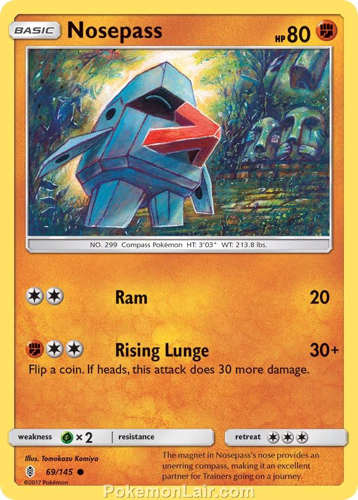 2017 Pokemon Trading Card Game Guardians Rising Price List – 69 Nosepass