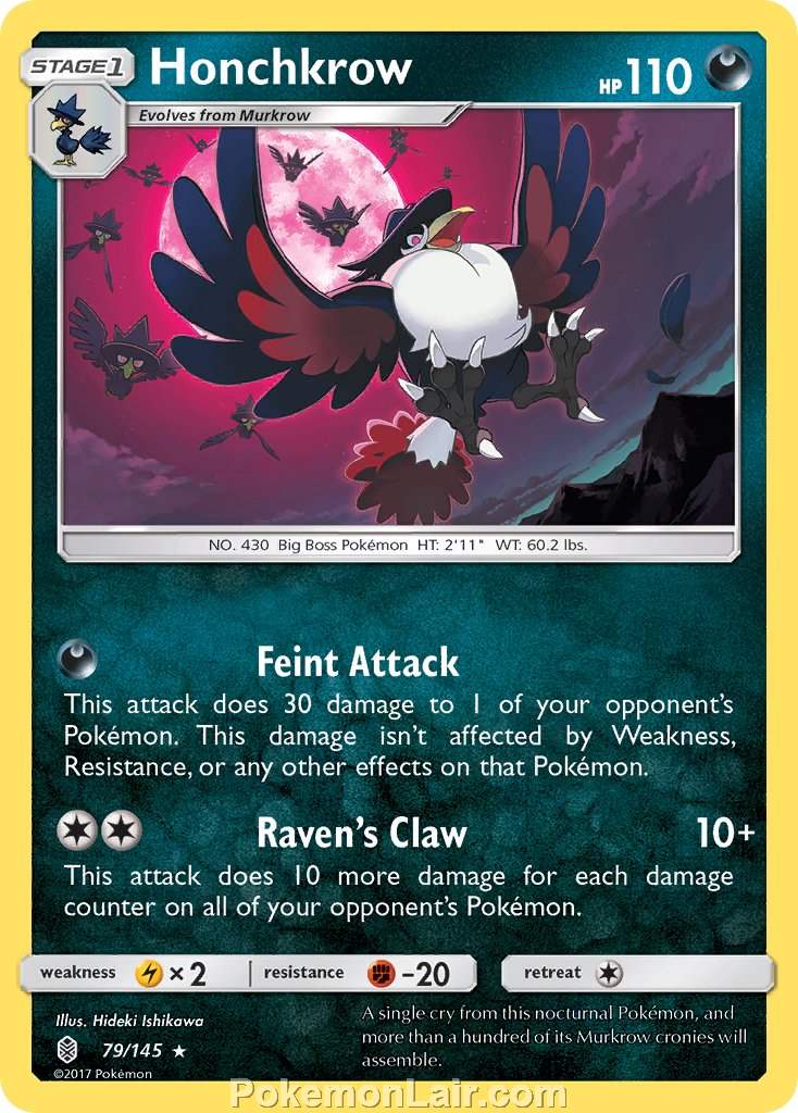 2017 Pokemon Trading Card Game Guardians Rising Price List – 79 Honchkrow