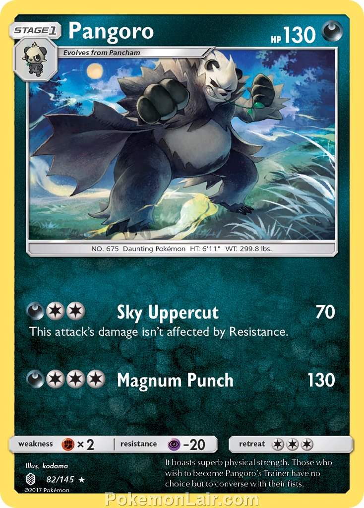 2017 Pokemon Trading Card Game Guardians Rising Price List – 82 Pangoro