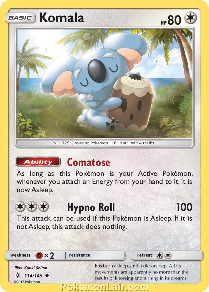 2017 Pokemon Trading Card Game Guardians Rising Set – 114 Komala