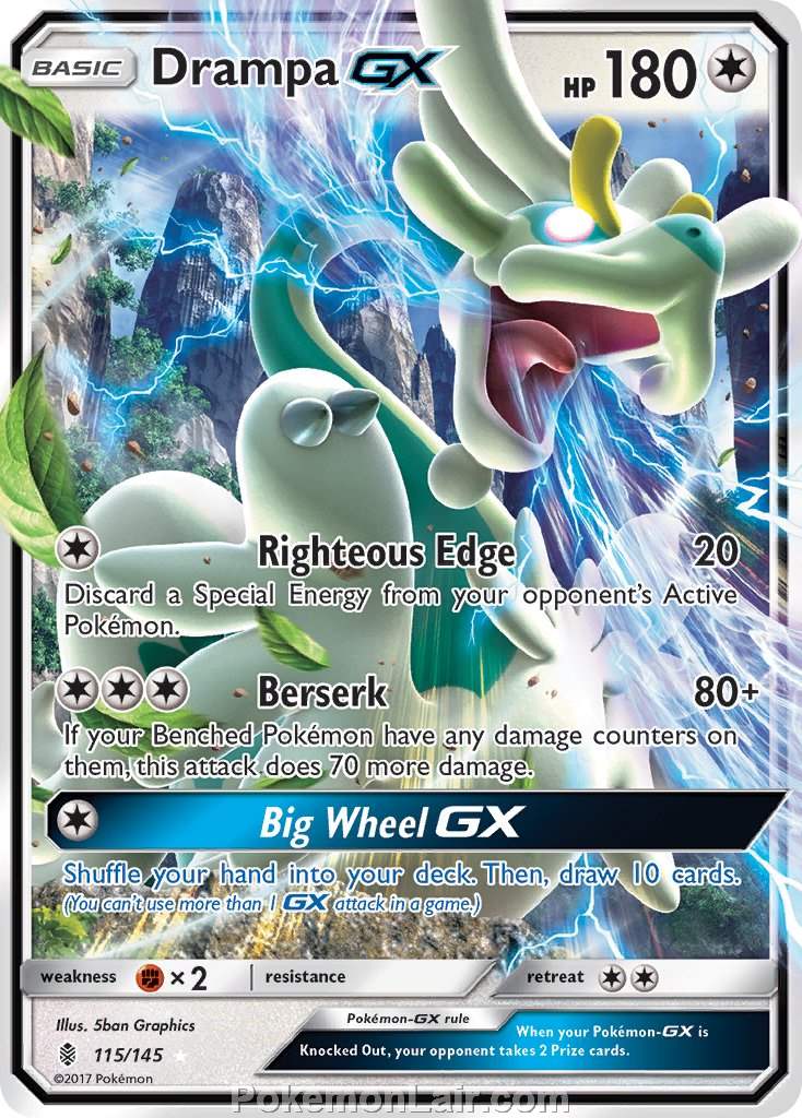 2017 Pokemon Trading Card Game Guardians Rising Set – 115 Drampa GX