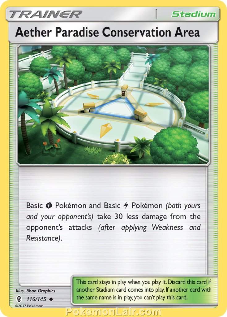 2017 Pokemon Trading Card Game Guardians Rising Set – 116 Aether Paradise Conservation Area