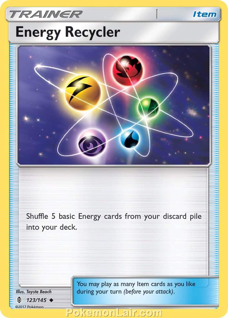 2017 Pokemon Trading Card Game Guardians Rising Set – 123 Energy Recycler