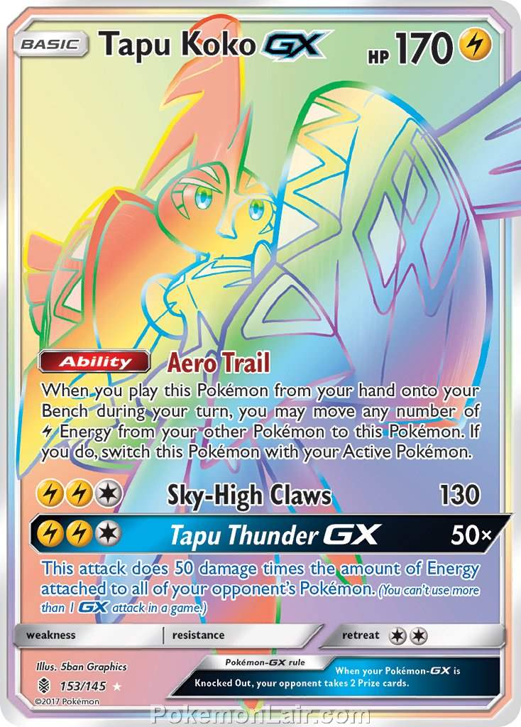 2017 Pokemon Trading Card Game Guardians Rising Set – 153 Tapu Koko GX