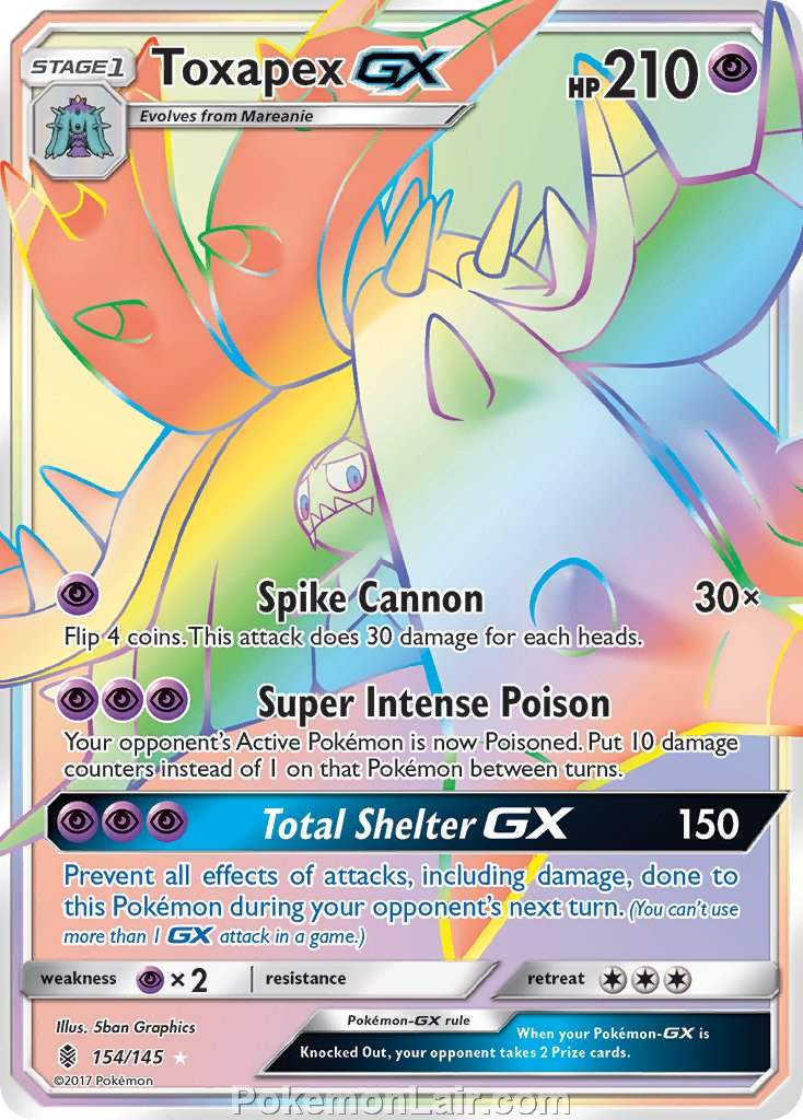 2017 Pokemon Trading Card Game Guardians Rising Set – 154 Toxapex GX