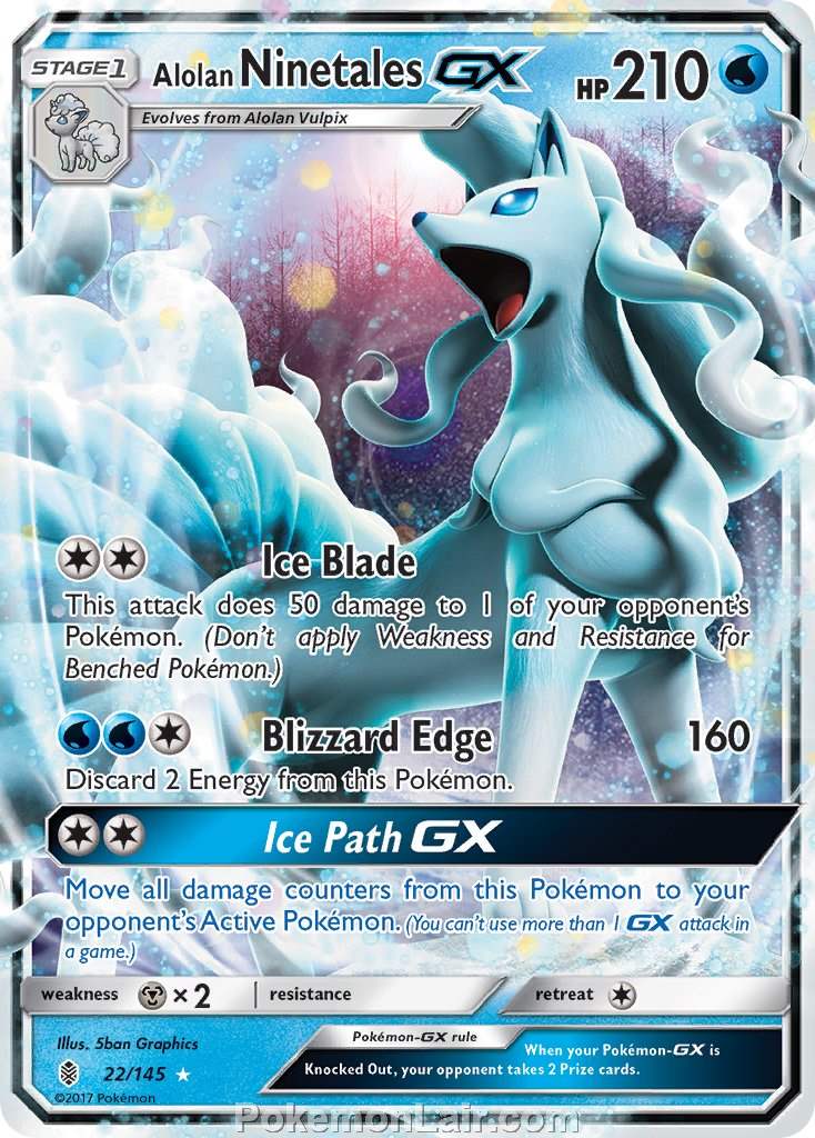 2017 Pokemon Trading Card Game Guardians Rising Set – 22 Alolan Ninetales GX