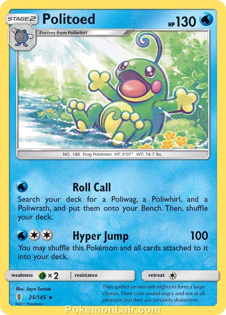 2017 Pokemon Trading Card Game Guardians Rising Set – 25 Politoed