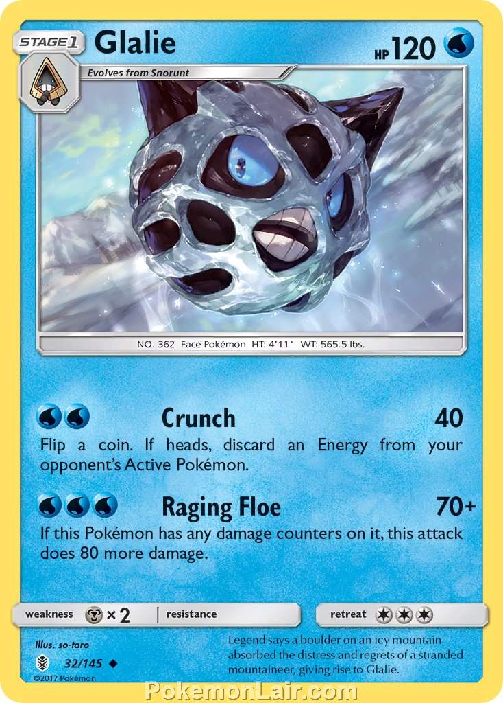 2017 Pokemon Trading Card Game Guardians Rising Set – 32 Glalie