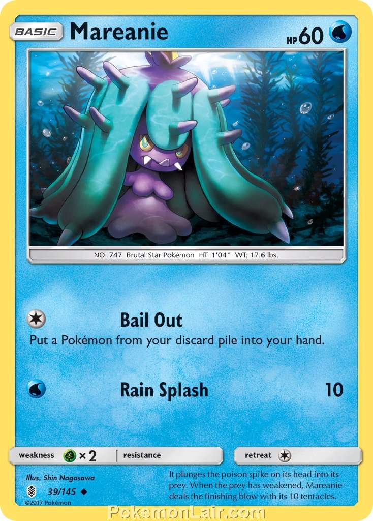 2017 Pokemon Trading Card Game Guardians Rising Set – 39 Mareanie