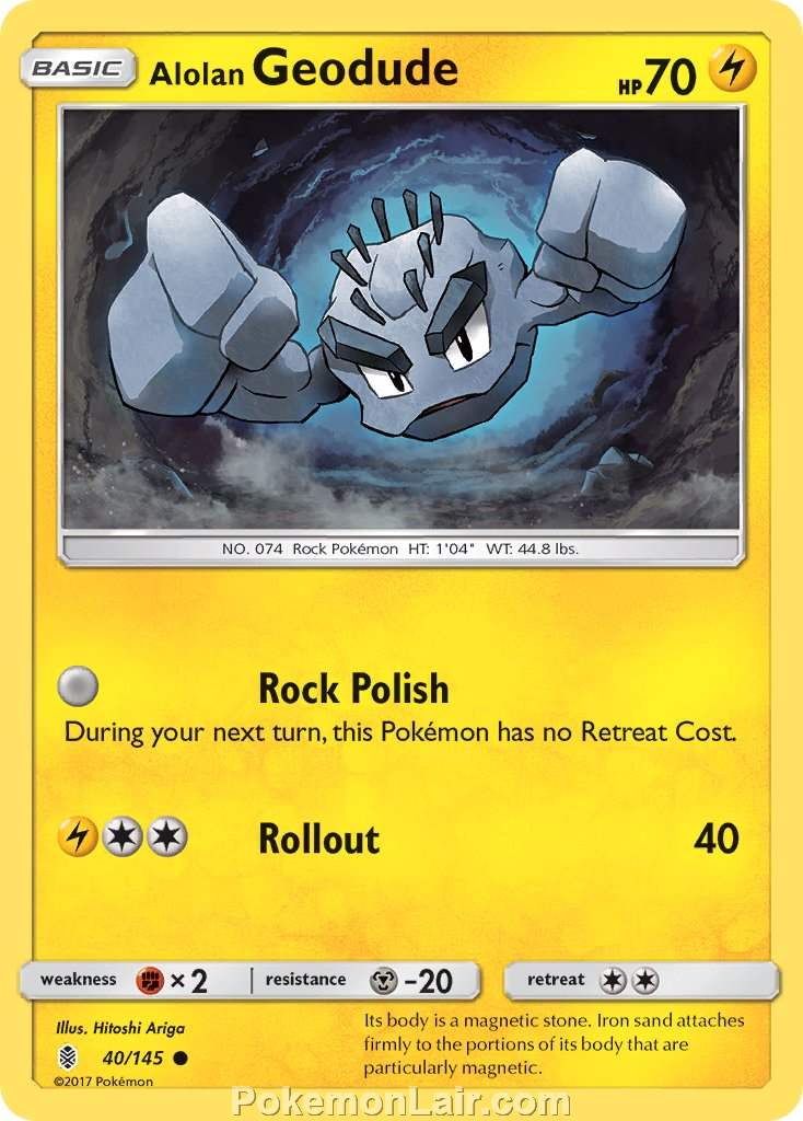 2017 Pokemon Trading Card Game Guardians Rising Set – 40 Alolan Geodude