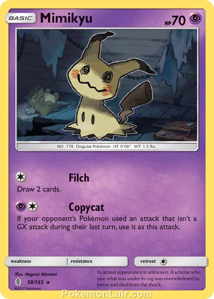 2017 Pokemon Trading Card Game Guardians Rising Set – 58 Mimikyu