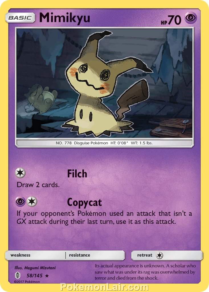 2017 Pokemon Trading Card Game Guardians Rising Set – 58 Mimikyu