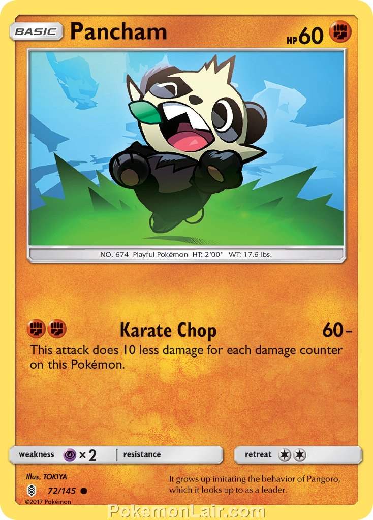 2017 Pokemon Trading Card Game Guardians Rising Set – 72 Pancham