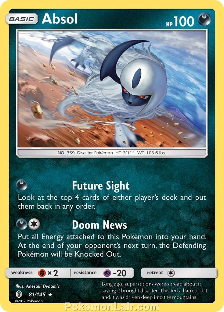 2017 Pokemon Trading Card Game Guardians Rising Set – 81 Absol