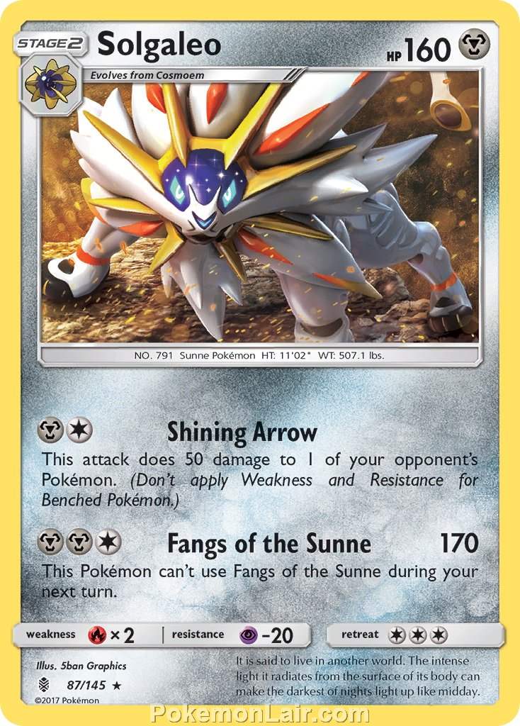 2017 Pokemon Trading Card Game Guardians Rising Set – 87 Solgaleo