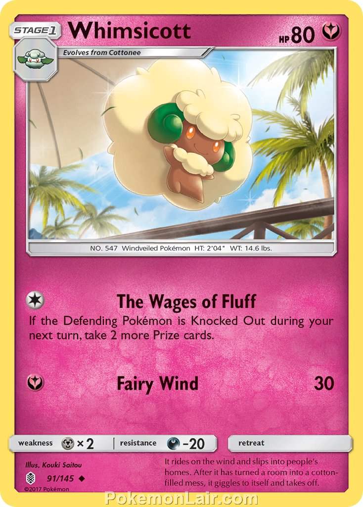 2017 Pokemon Trading Card Game Guardians Rising Set – 91 Whimsicott