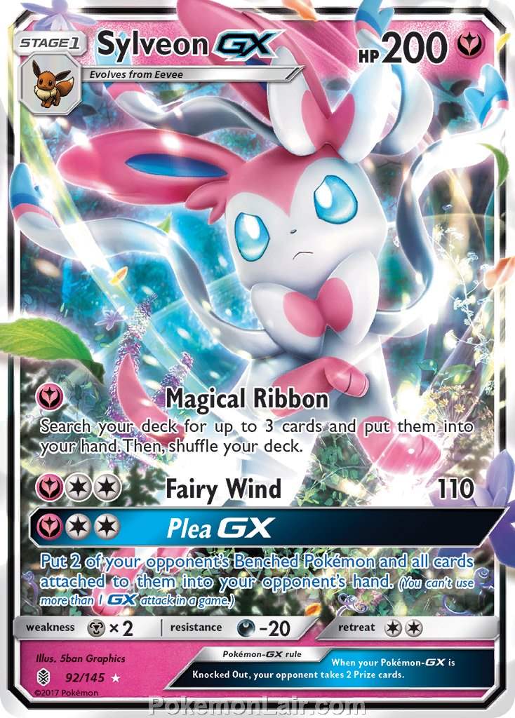 2017 Pokemon Trading Card Game Guardians Rising Set – 92 Sylveon GX