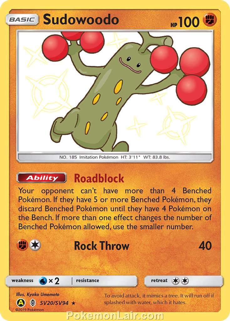 2017 Pokemon Trading Card Game Guardians Rising Set – SV20 Sudowoodo