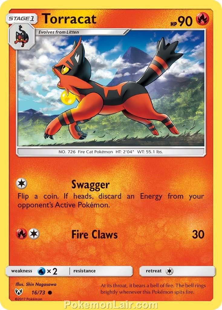 2017 Pokemon Trading Card Game Shining Legends Price List – 16 Torracat