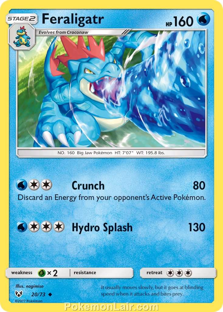 2017 Pokemon Trading Card Game Shining Legends Price List – 20 Feraligatr