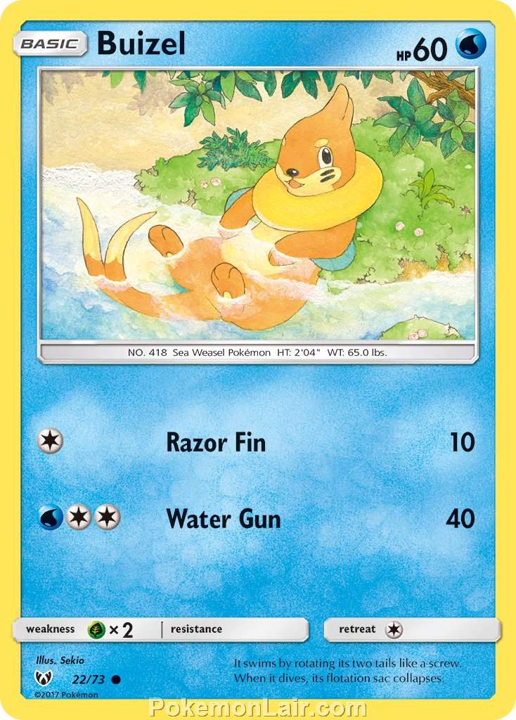 2017 Pokemon Trading Card Game Shining Legends Price List – 22 Buizel