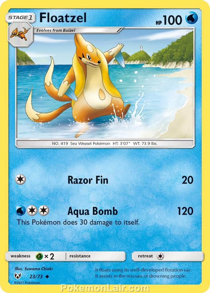 2017 Pokemon Trading Card Game Shining Legends Price List – 23 Floatzel