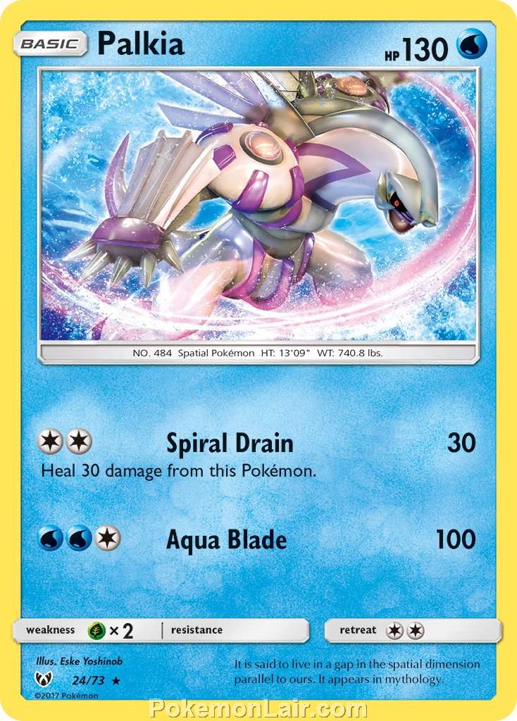 2017 Pokemon Trading Card Game Shining Legends Price List – 24 Palkia