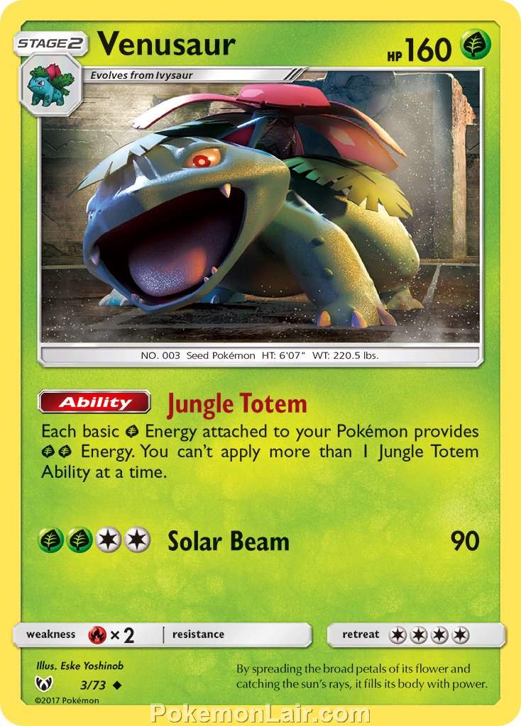 2017 Pokemon Trading Card Game Shining Legends Price List – 3 Venusaur