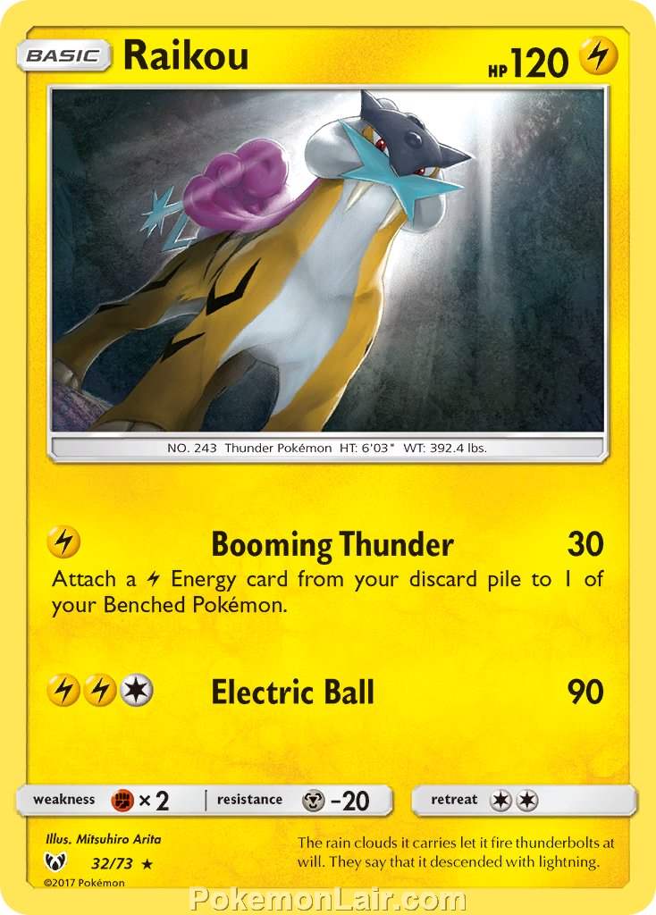 2017 Pokemon Trading Card Game Shining Legends Price List – 32 Raikou