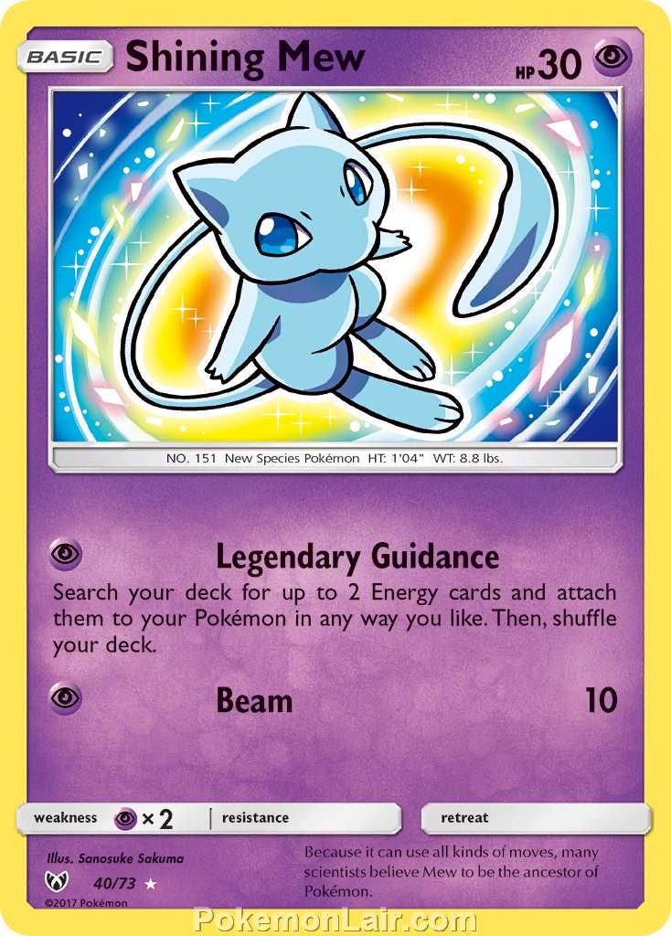 2017 Pokemon Trading Card Game Shining Legends Price List – 40 Shining Mew