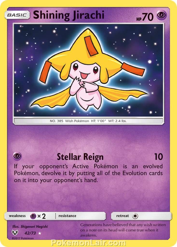 2017 Pokemon Trading Card Game Shining Legends Price List – 42 Shining Jirachi