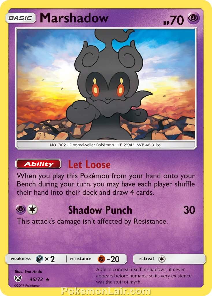 2017 Pokemon Trading Card Game Shining Legends Price List – 45 Marshadow