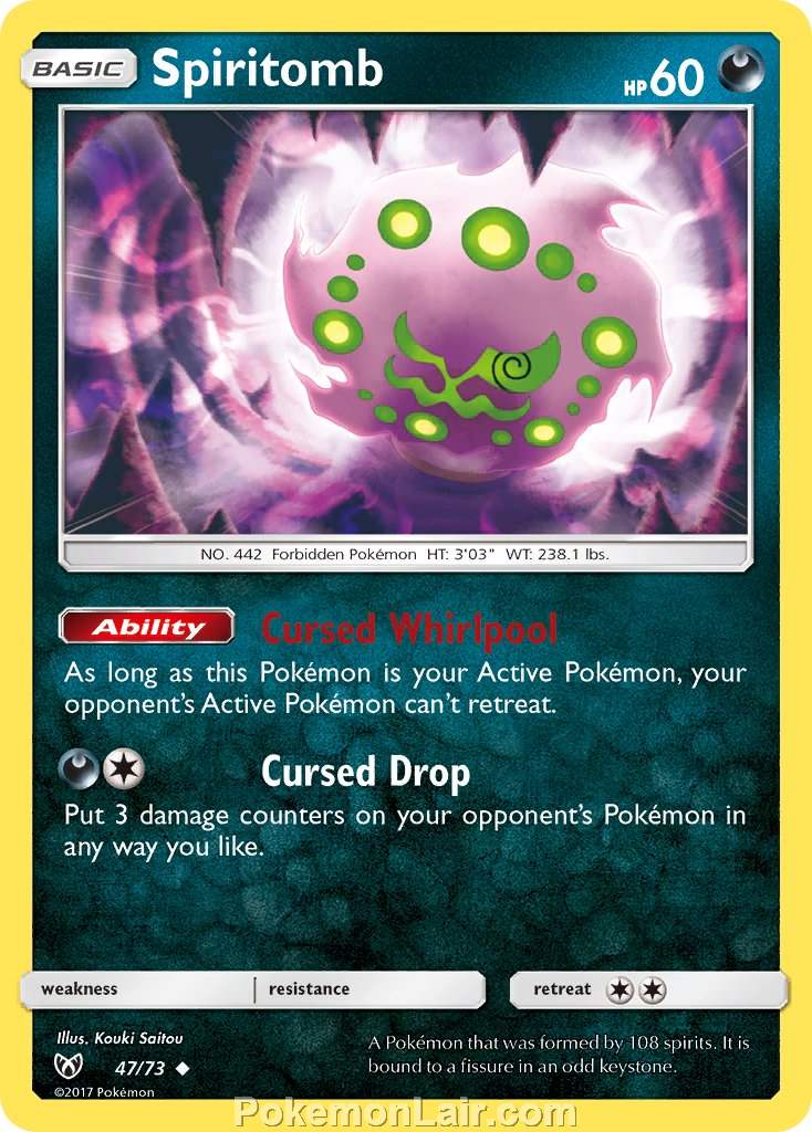 2017 Pokemon Trading Card Game Shining Legends Price List – 47 Spiritomb