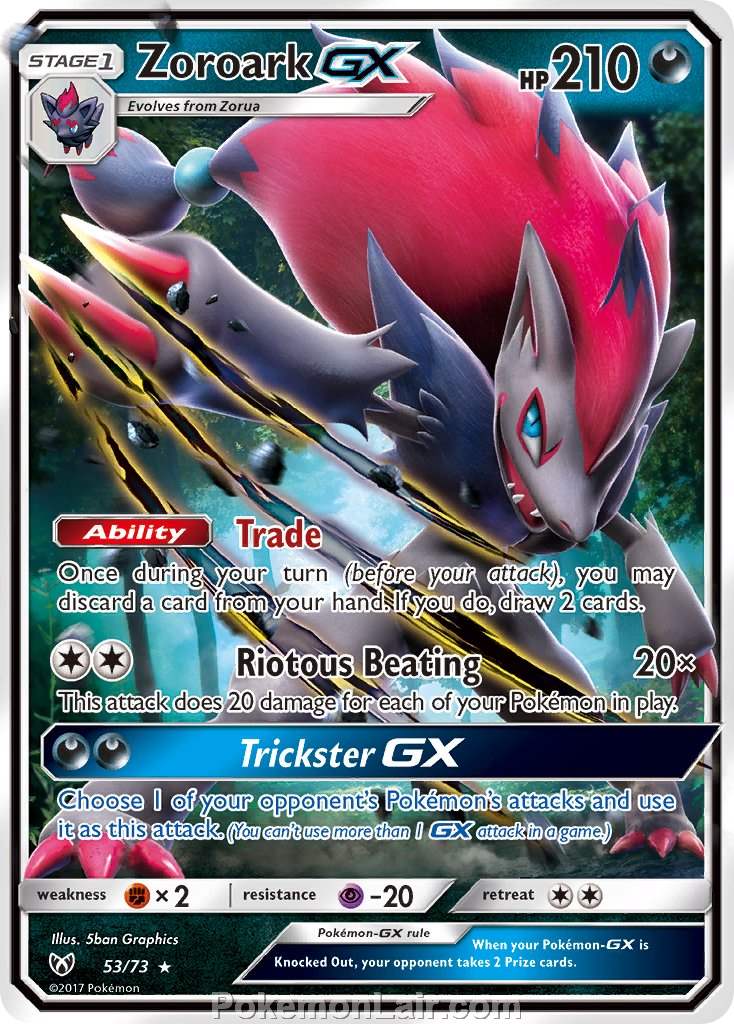 2017 Pokemon Trading Card Game Shining Legends Price List – 53 Zoroark GX