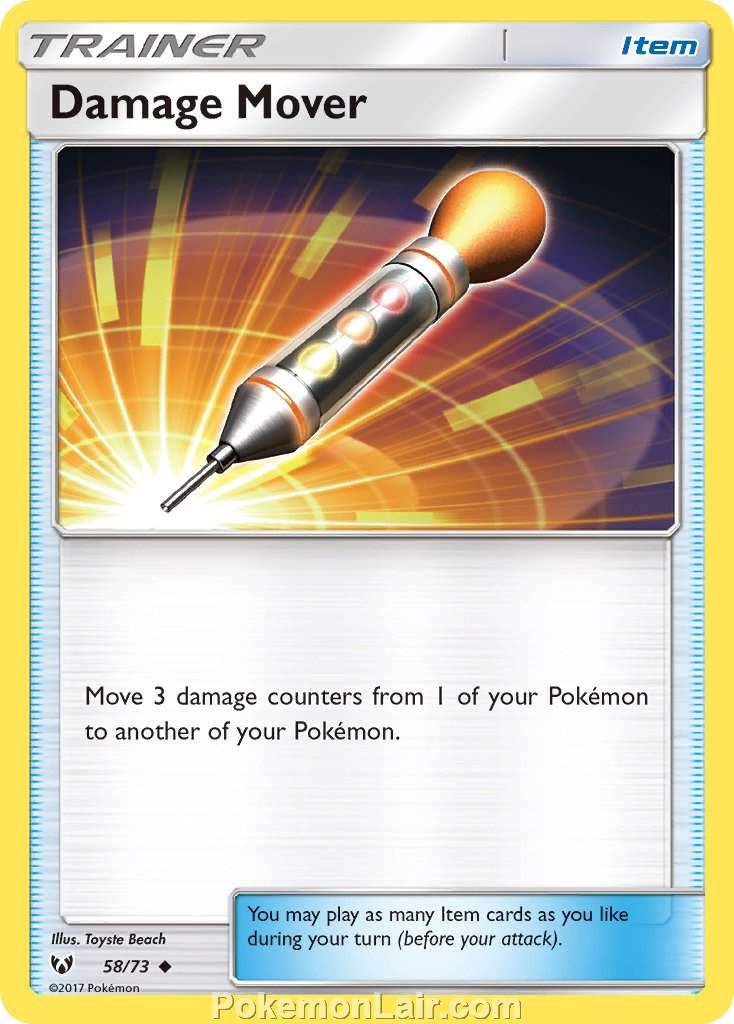 2017 Pokemon Trading Card Game Shining Legends Price List – 58 Damage Mover