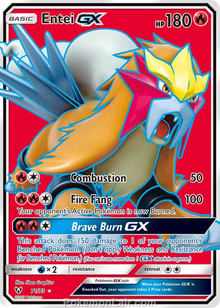 2017 Pokemon Trading Card Game Shining Legends Price List – 71 Entei GX