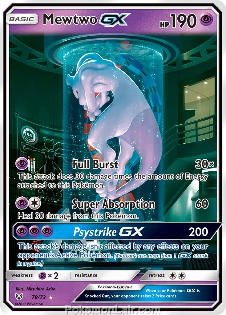 2017 Pokemon Trading Card Game Shining Legends Price List – 78 Mewtwo GX