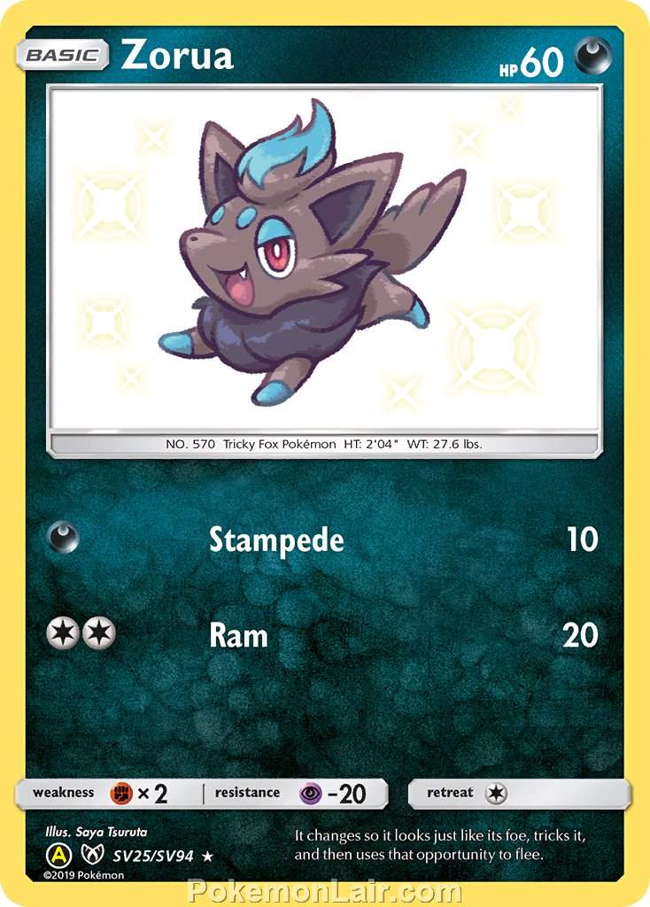 2017 Pokemon Trading Card Game Shining Legends Price List – SV25 Zorua