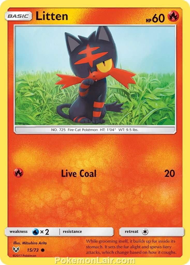 2017 Pokemon Trading Card Game Shining Legends Set – 15 Litten