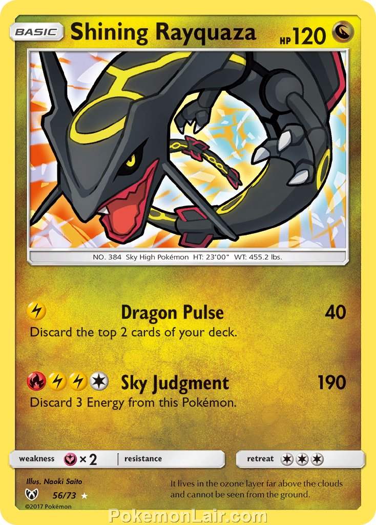 2017 Pokemon Trading Card Game Shining Legends Set – 56 Shining Rayquaza