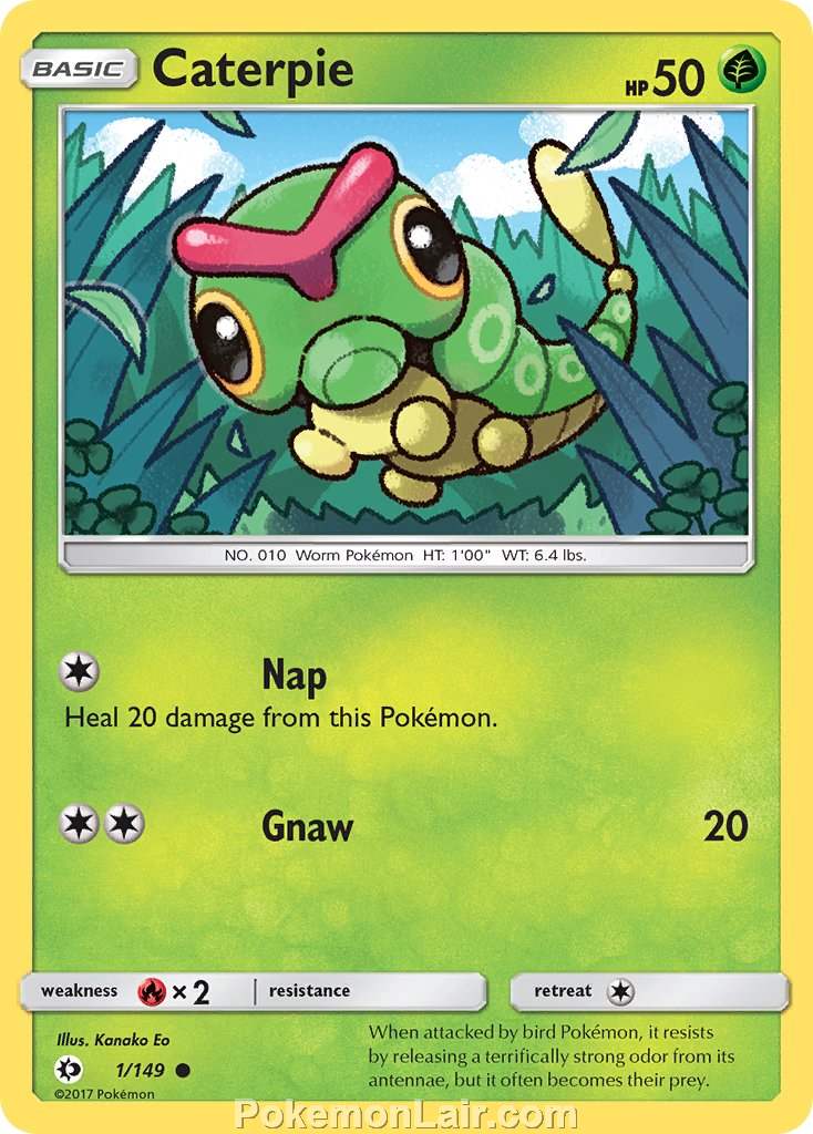 2017 Pokemon Trading Card Game Sun Moon Price List – 01 Caterpie