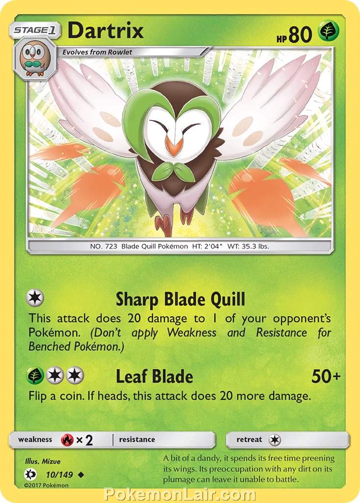 2017 Pokemon Trading Card Game Sun Moon Price List – 10 Dartrix