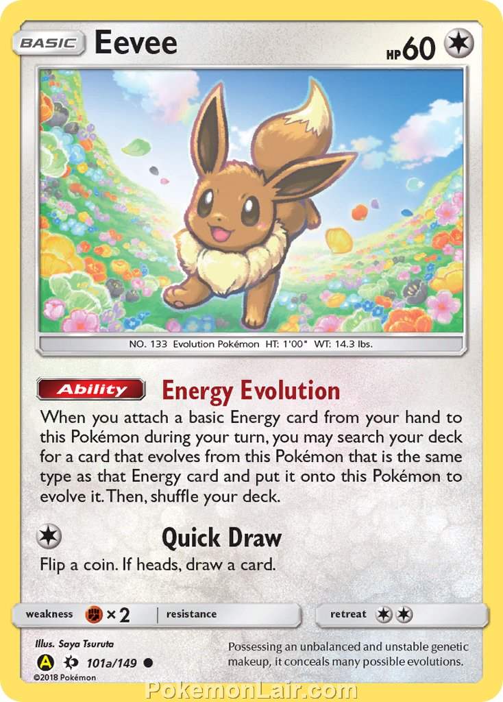 2017 Pokemon Trading Card Game Sun Moon Price List – 101a Eevee