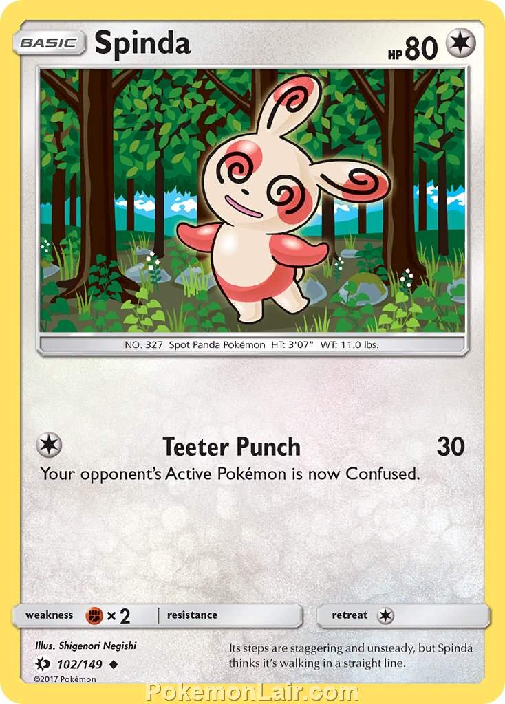 2017 Pokemon Trading Card Game Sun Moon Price List – 102 Spinda