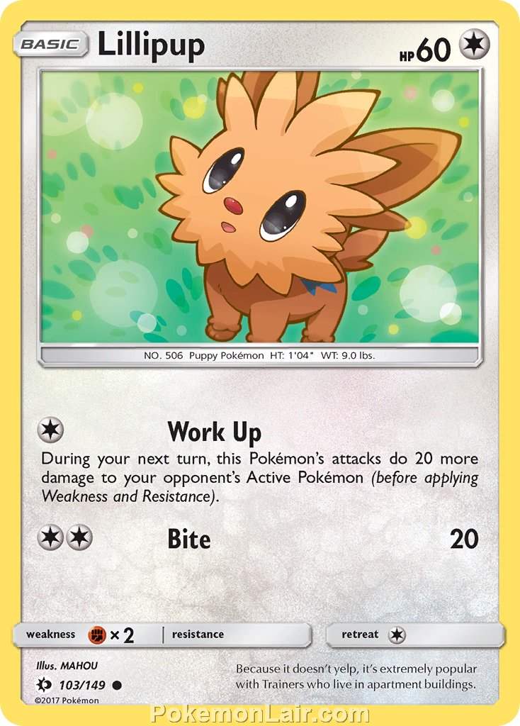 2017 Pokemon Trading Card Game Sun Moon Price List – 103 Lillipup