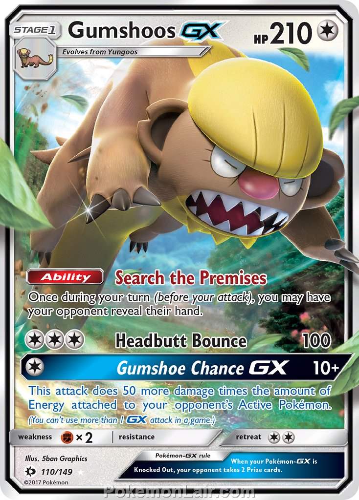 2017 Pokemon Trading Card Game Sun Moon Price List – 110 Gumshoos GX